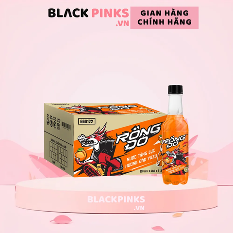 Thùng 24 chai nước tăng lực Rồng Đỏ hương đào Yuzu 330ml