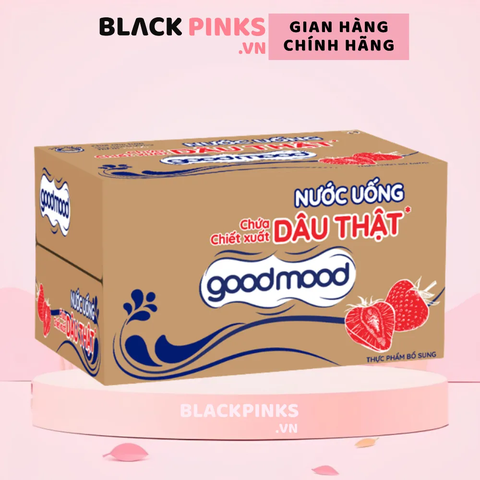 Thùng 24 chai nước uống Good mood vị dâu 450ml