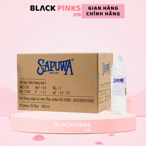 Thùng 24 chai nước uống tinh khiết Sapuwa 500ml