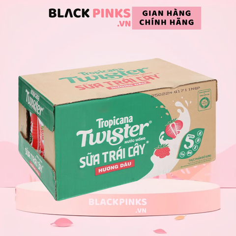 Thùng 24 chai sữa  trái cây Juicy Milk vị dâu 320ml