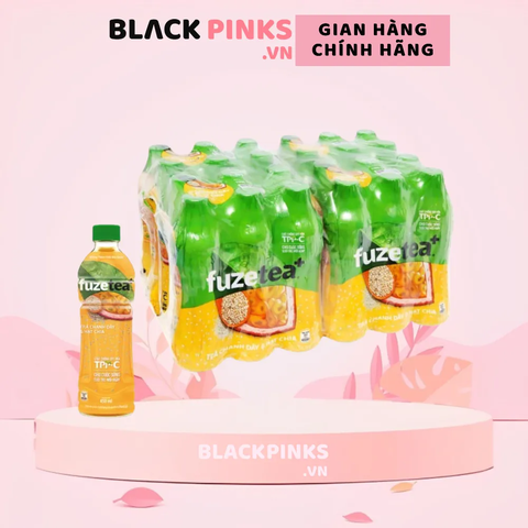 Thùng 24 chai trà chanh dây và hạt chia Fuzetea+ 450ml