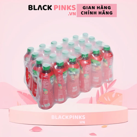 Thùng 24 chai trà đào và hạt chia Fuzetea+ 350ml