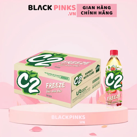 Thùng 24 chai trà đen C2 hương dâu anh đào 455ml