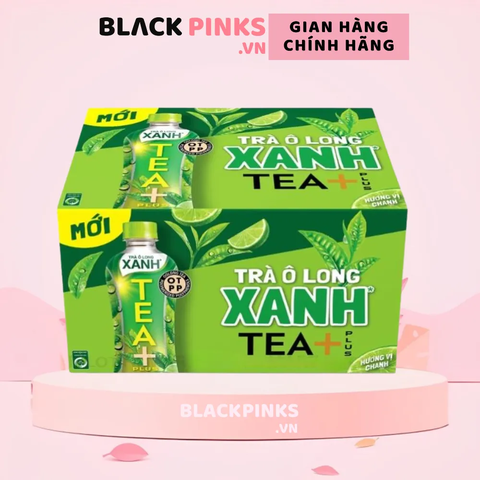Thùng 24 chai trà ô long xanh TEA+ Plus vị chanh 450ml
