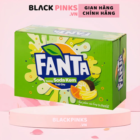 Thùng 24 lon nước ngọt Fanta soda kem 320ml