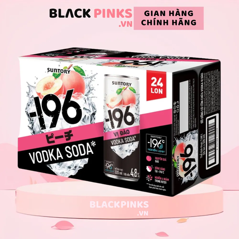 Thùng 24 lon nước uống có cồn -196 vodka voda vị đào 320ml