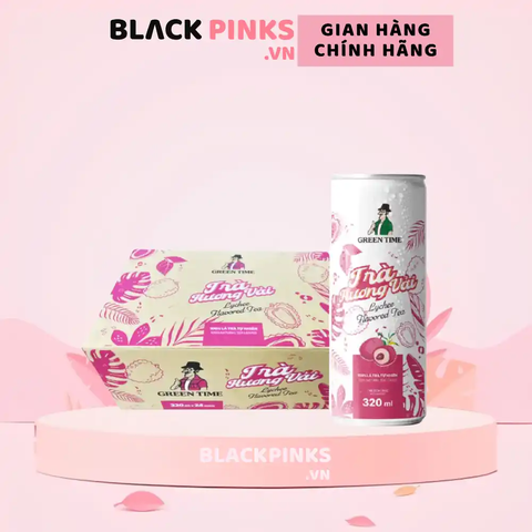 Thùng 24 lon Trà Greentime hương vải 320ml