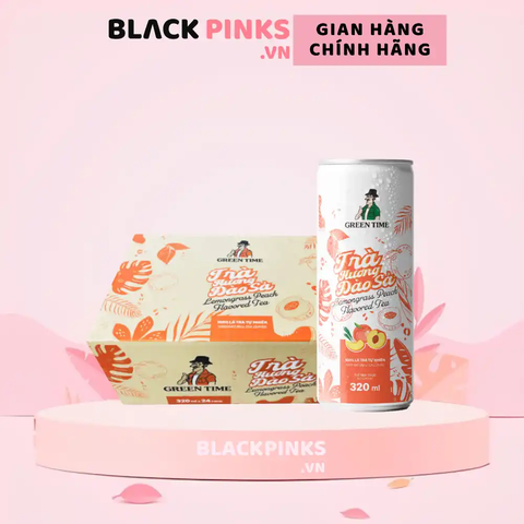 Thùng 24 lon trà Greentime hương đào sả 320ml