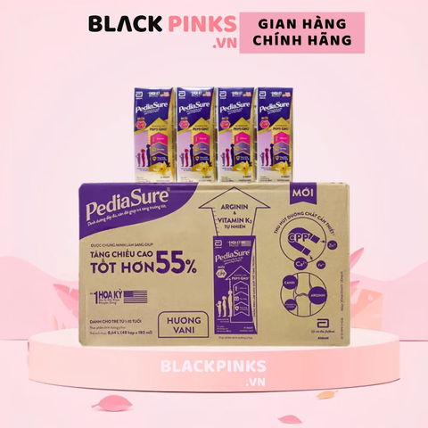 [Thùng 48 hộp] Sữa bột pha sẵn Abbott Pediasure hương vani 180ml cho bé 1 - 10 tuổi
