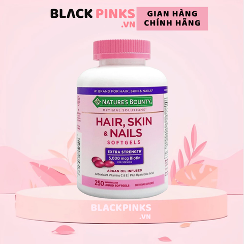 Viên uống đẹp da, tóc, móng Hair skin nail Nature's Bounty 250 viên