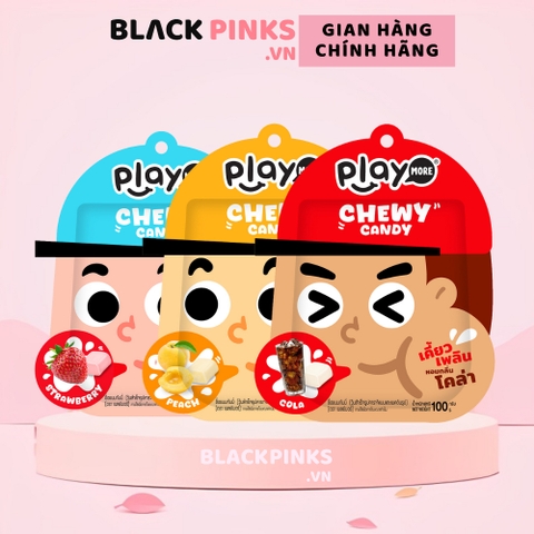 Kẹo mềm Playmore hương dâu/đào/cola 100g/gói