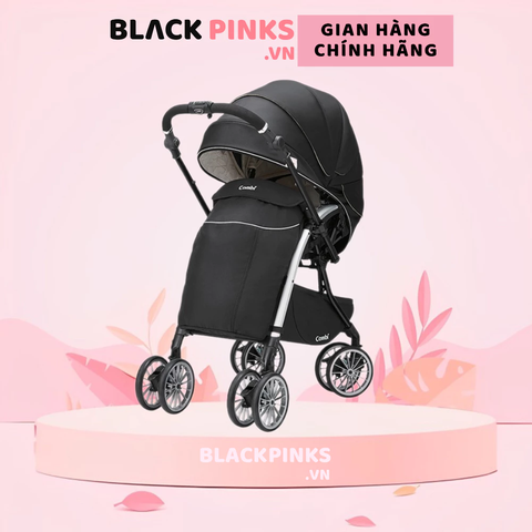 Xe đẩy Combi Umbretta 4 bánh quay tự động Premium New black