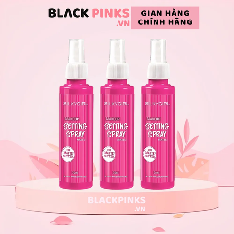 Xịt khóa makeup Silkygirl Matte 70ml (hồng)