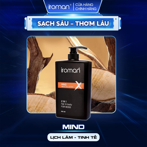 TẮM GỘI 2IN1 IROMAN 650G – HƯƠNG NƯỚC HOA MIND CAO CẤP