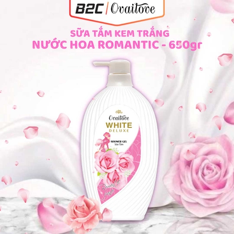 OVAILOVE - SỮA TẮM KEM TRẮNG NƯỚC HOA ROMANTIC (650G)