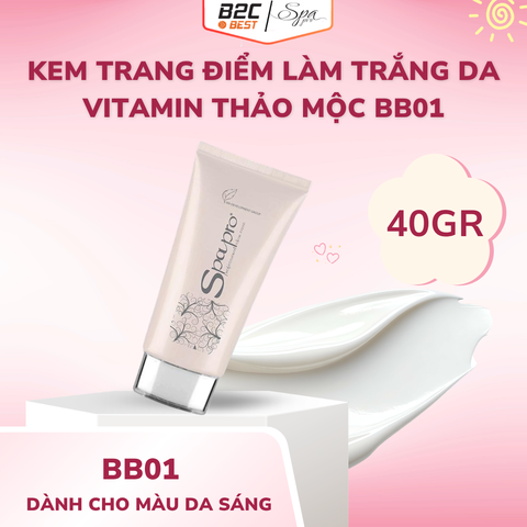Kem trang điểm làm trắng da vitamin thảo mộc bb01 40gr -  Spapro