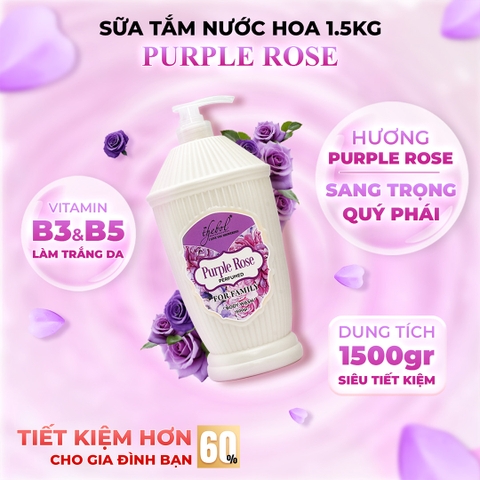 THEBOL - SỮA TẮM HƯƠNG NƯỚC HOA PURPLE ROSE 1.5KG – SANG TRỌNG, QUÝ PHÁI