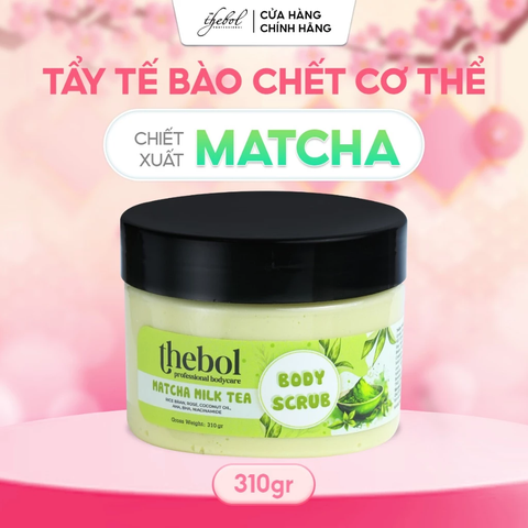 TẨY TẾ BÀO CHẾT MATCHA MILK TEA & HOA HỒNG NIACINAMIDE THEBOL 310GR