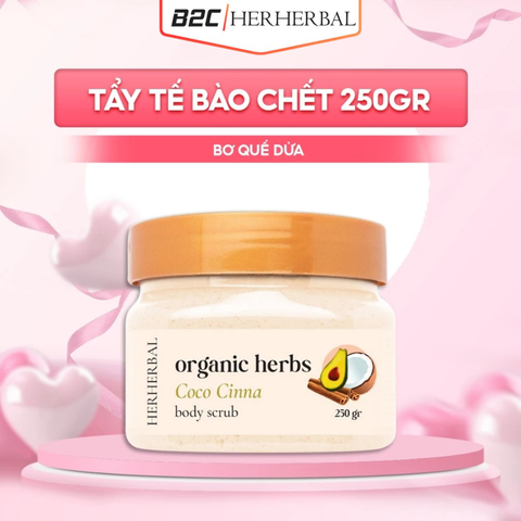 TẨY DA CHẾT BƠ DỪA QUẾ HERHERBAL 250G
