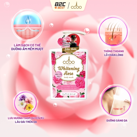 CCOO - SỮA TẮM NƯỚC HOA SULFATE-FREE HOA HỒNG CCOO 500G