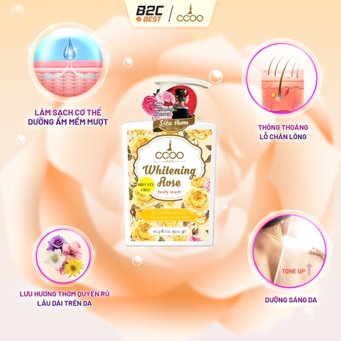 CCOO - SỮA TẮM NƯỚC HOA SULFATE-FREE HOA HỒNG VÀNG CCOO 500G