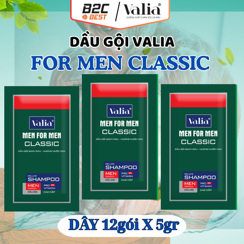DẦU GỘI SẠCH GÀU NƯỚC HOA CLASSIC VALIA (DÂY 5G/ 12 GÓI)