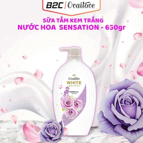 OVAILOVE - SỮA TẮM KEM TRẮNG NƯỚC HOA SENSATION (650G)