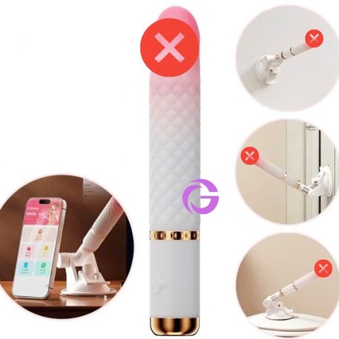 Dương vật giả Roselex rung thụt có đế gắn tường