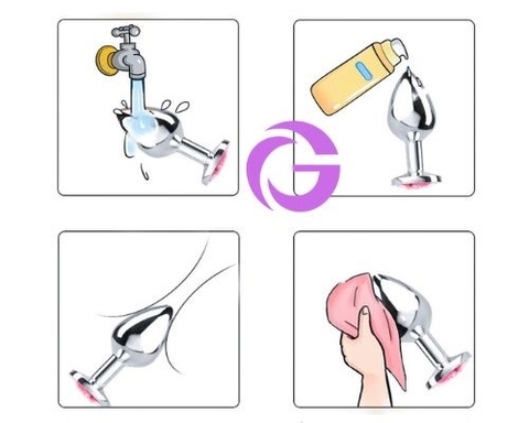 Phích cắm hậu môn INOX đính đá kèm chuông