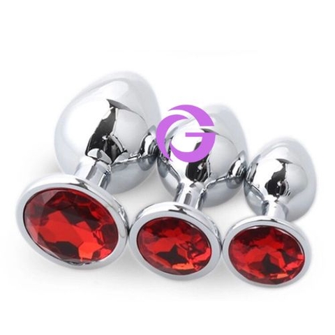 Combo 3 Plug Hậu Môn Đính Đá Quý Kim Cương INOX
