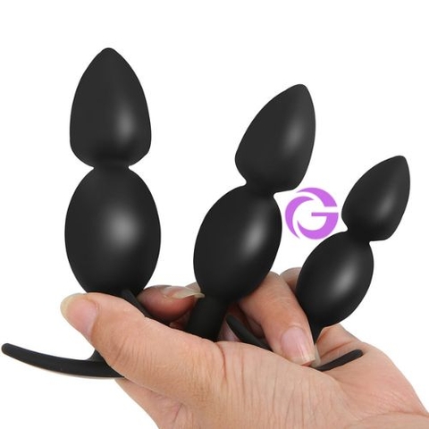 Phích Cắm Hậu Môn Silicone 2 hạt
