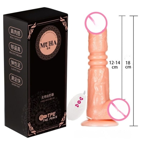Dương vật giả Muha rung thụt xoay làm ấm dính tường