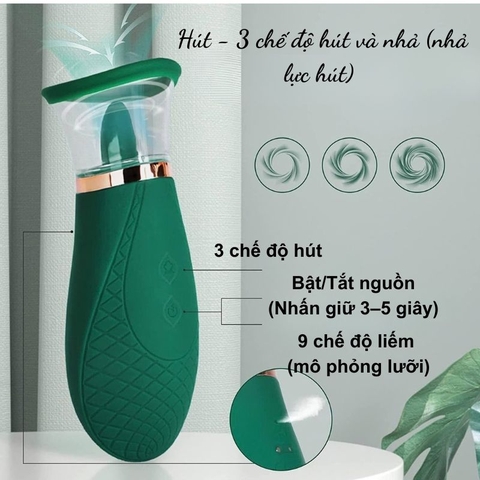 Máy rung bú hút liếm 9 chế độ cao cấp