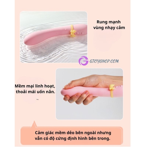 Gậy Mizzzee tai thỏ rung kép làm ấm thông minh