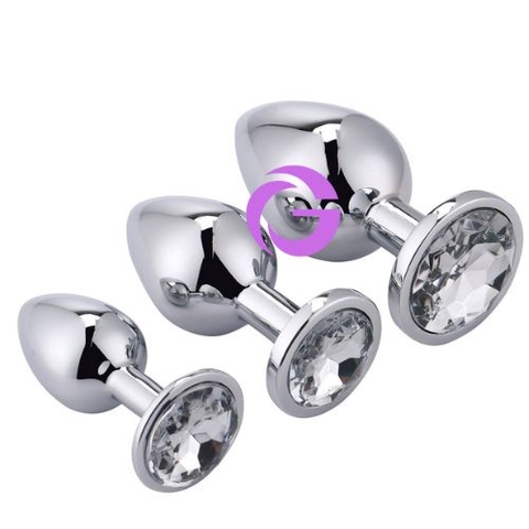 Combo 3 Plug Hậu Môn Đính Đá Quý Kim Cương INOX