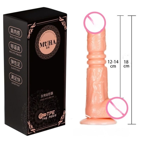 Dương vật giả Muha dính tường 18 cm