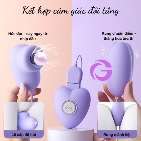 Trứng Rung Mizzee Hai đầu Hút Rung