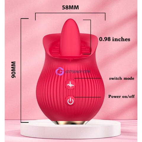 Máy rung lưỡi liếm hoa hồng 12 chế độ
