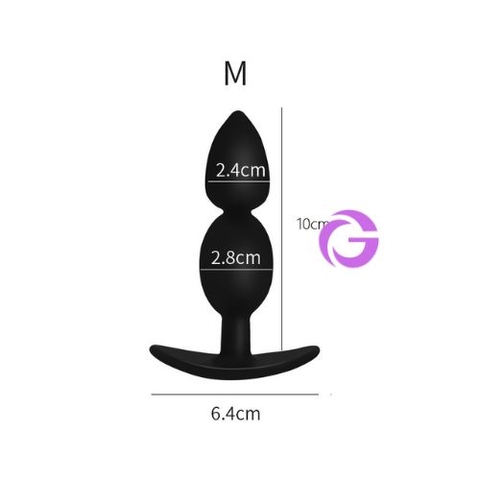 Phích Cắm Hậu Môn Silicone 2 hạt