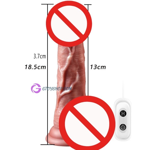 Dương vật giả Muha rung xoay dính tường 18,5 cm