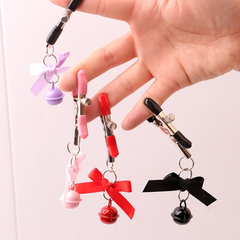 Kẹp Ti BDSM Đính Chuông Kèm Nơ