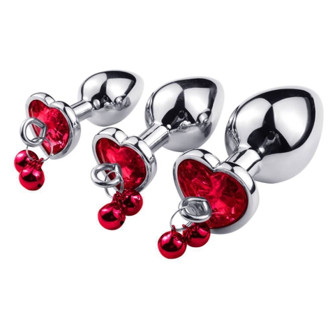 Phích cắm hậu môn INOX đính đá kèm chuông
