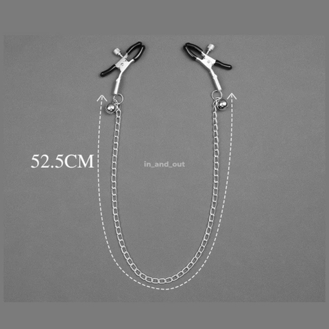 Kẹp Ti BDSM Đính Chuông Kèm Dây Xích