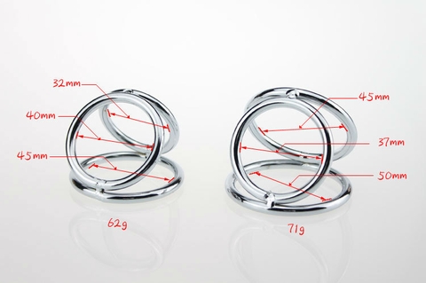Vòng Đeo Dương Vật Inox 3 Vòng Liền Nhau