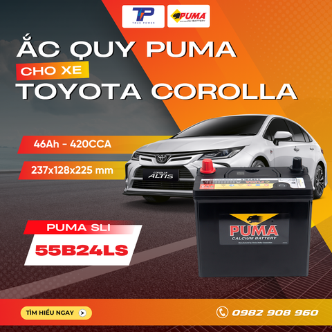 Ắc quy xe Toyota Corolla: Bảng giá và thông số kỹ thuật