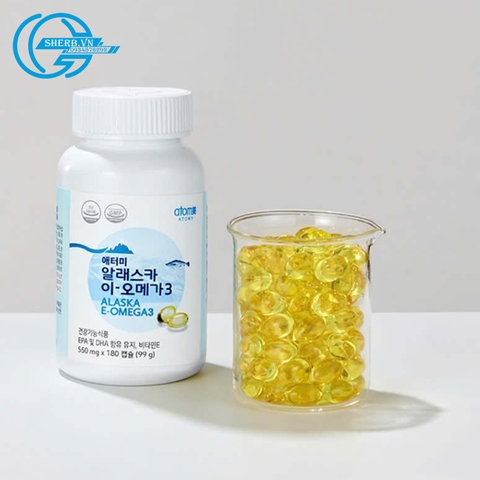[SHERB] Dầu cá Atomy Alaska E-Omega 3/180 viên