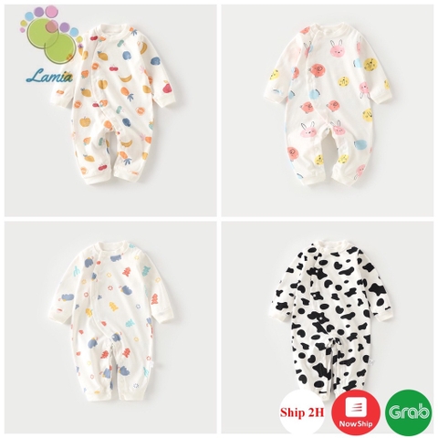 Bộ Body Thu Đông Dài Tay Cotton Mềm Mại Cho Bé 0-2 Tuổi 08BDD