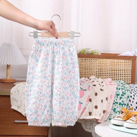 Quần Chống Muỗi Cho Bé Gái Chất Cotton Thông Hơi Mỏng Nhẹ Mặc 4 Mùa 04QD