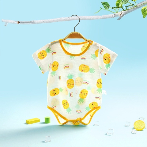 Bodysuits Cộc Tay Mùa Hè Cotton Thoáng Mát Mùa Hè Cho Bé Trai, Bé Gái 01BDS