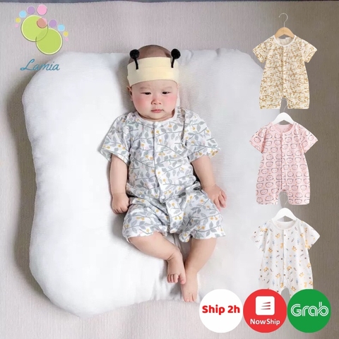 Bộ Body Hè Liền Thân Cúc Giữa  Cho Bé Trai Bé Gái Sơ Sinh 26BDDU